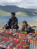 Craft Stand, Turquoise Lake, Tibet, China Photographic Print by Ethel Davies