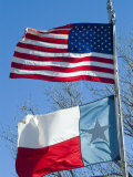 American and Texan Flags, Texas, USA Photographie par Ethel Davies