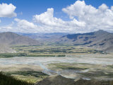 View of Tibetan Plateau, from Ganden Monastery, Near Lhasa, Tibet, China Photographie par Ethel Davies