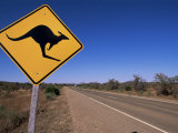 Kangaroo Road Sign, Flinders Range, South Australia, Australia Photographic Print by Neale Clarke