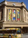 Bus Passing the Railway Station, Adelaide, South Australia, Australia Photographic Print by Neale Clarke