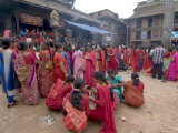 Hindu Festival, Especially for Women, Bhaktapur (Bhadgaun), Nepal Photographie par Ethel Davies