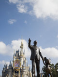 Statue of Walt Disney and Micky Mouse at Disney World, Orlando, Florida, USA Photographic Print by Angelo Cavalli