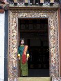 Bhutanese Girl, Trashi Chhoe Dzong, Thimphu, Bhutan Photographic Print by Angelo Cavalli