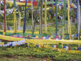 Prayer Flags, Druk Wangyal Chorten, Bhutan Photographic Print by Angelo Cavalli