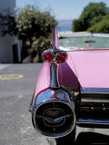 Close-Up of Fin and Lights on a Pink Cadillac Car Photographic Print by Mark Chivers