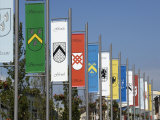 Pennants in Eyre Square Representing the Tribes of Galway, County Galway, Connacht, Ireland Photographic Print by Gary Cook