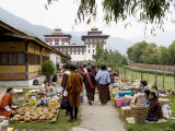 Market During Buddhist Festival (Tsechu), Thimphu, Bhutan Photographic Print by Angelo Cavalli