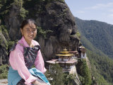 Bhutanese Woman, Taktshang Goemba (Tiger's Nest) Monastery, Paro, Bhutan Photographic Print by Angelo Cavalli