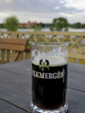 Vilkmerges, Lithuanian Dark Beer, with Trakai Castle in the Background, Lithuania Fotografie-Druck von Gary Cook
