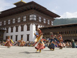 Buddhist Festival (Tsechu), Trashi Chhoe Dzong, Thimphu, Bhutan Photographic Print by Angelo Cavalli