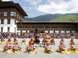 Buddhist Festival (Tsechu), Trashi Chhoe Dzong, Thimphu, Bhutan Photographic Print by Angelo Cavalli
