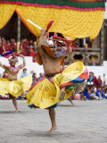 Buddhist Festival (Tsechu), Trashi Chhoe Dzong, Thimphu, Bhutan Photographic Print by Angelo Cavalli