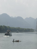 Cruise Boat Between Guilin and Yangshuo, Li River, Guilin, Guangxi Province, China Photographic Print by Angelo Cavalli