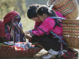 Girls of Yao Minority, Longsheng Terraced Ricefields, Guilin, Guangxi Province, China Photographic Print by Angelo Cavalli