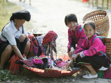 Woman and Girls of Yao Minority, Longsheng Terraced Ricefields, Guilin, Guangxi Province, China Photographic Print by Angelo Cavalli