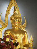 Giant Golden Statue of the Buddha, Wat Benchamabophit (Marble Temple), Bangkok, Thailand Photographic Print by Angelo Cavalli