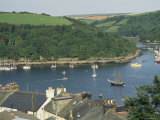 River Fowey and Forest Area of Hall Walk, Q Monument Visible Through Trees, Cornwall, England Photographic Print by Ken Gillham