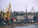 Port with Cranes, Odessa, Ukraine Photographic Print by Ken Gillham