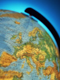 Close-Up of the Continent of Europe on a World Globe Photographic Print by Peter Higgins