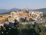 Ochre and Pastels at Sunset, Medieval Hilltop Town, Labin, Istria, Croatia Photographic Print by Ken Gillham
