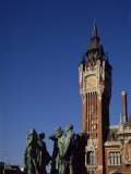 Rodin's Burghers and Town Hall, Calais, Nord-Pas-De-Calais, France Photographic Print by Peter Scholey