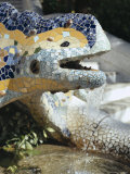 Close-Up of Mosaic Dragon, by Gaudi, Parc Guell, Barcelona, Catalonia (Cataluna) (Catalunya), Spain Photographic Print by Peter Higgins