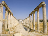 West Colonnaded Street, Roman Site, Jerash (Jarash), Jordan, Middle East Photographic Print by Ken Gillham