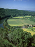 View Over Fields, Trees and River in the Dordoge Valley, Aquitaine, France Photographic Print by Tony Gervis