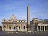 St. Peter's and St. Peter's Square, Vatican, Rome, Lazio, Italy Photographic Print by Peter Scholey