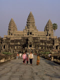 Stone Causeway Gates, Angkor Wat, Unesco World Heritage Site, Angkor, Siem Reap, Cambodia Photographic Print by Alain Evrard