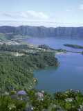 View Over Crater Lake, Sete Citades, San Miguel, Azores Islands, Portugal, Atlantic Photographic Print by David Lomax