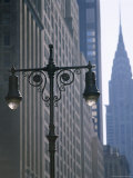 Street Lamps and the Empire State Building, Manhattan, New York City, New York, USA Photographic Print by David Lomax