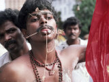 Kavadis Holding Procession, Festival of Purification, Singapore Photographic Print by Alain Evrard