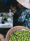 Woman Eating Pho at Food Stall, Cholon Market, Ho Chi Minh City, Indochina Photographic Print by Tim Hall