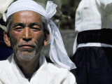 Portrait of a Farmer During Rice Harvest Festival, Chindo Island, South Korea Photographic Print by Alain Evrard