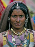 Portrait of a Desert Nomad Gypsy Woman, Rajasthan State, India Photographic Print by Alain Evrard