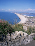 Chesil Beach and Portland Harbour, Isle of Portland, Dorset, England, United Kingdom Photographic Print by Geoff Renner