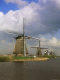Canal and Windmills at Kinderdijk, Unesco World Heritage Site, Holland Photographic Print by Gavin Hellier