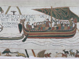 Harold Steers Ship Across Channel, a Scene from the Bayeux Tapestry, Bayeux, Normandy, France Photographic Print by Walter Rawlings