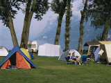 Camping at Wallensee, Churfirsten Range Near Wallenstadt, Switzerland Photographic Print by Walter Rawlings Camping at Wallensee, Churfirsten Range Near Wallenstadt, Switzerland Photographic Print by Walter Rawlings