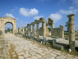 Roman Triumphal Arch and Colonnaded Street, Al Bas Site, Unesco World Heritage Site, Tyre, Lebanon Photographic Print by Gavin Hellier