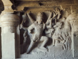 Shiva, Destroyer of the Elephants, Kailasa, Ellora, Maharashtra State, India Photographic Print by Robert Harding