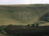 The Long Man, Wilmington, East Sussex, England, United Kingdom Photographic Print by Walter Rawlings