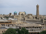 View of Kalyan Minaret and Mir-I-Arab Madrasa, Bukhara, Uzbekistan, Central Asia Photographic Print by Gavin Hellier