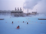 Geothermal Bathing, Blue Lagoon, Reykjanes Peninsula, Iceland, Polar Regions Photographic Print by Geoff Renner
