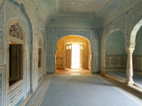 Ornate Passageway to Open Door, Samode Palace, Jaipur, Rajasthan State, India Photographic Print by Gavin Hellier