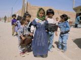 Group of Children in the Town of M'Hamid, Draa Valley, Morocco, North Africa, Africa Photographic Print by Jenny Pate