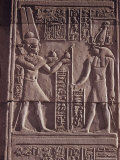 Ptolemaic Low Relief of the Hawk-Headed God Horus Presented with Offerings, Kom Ombo, North Africa Photographic Print by Walter Rawlings