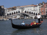 Gondola on the Grand Canal Near the Rialto Bridge, Venice, Veneto, Italy Photographic Print by Gavin Hellier